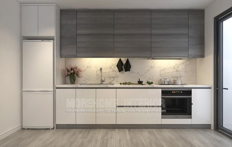 Mẫu tủ bếp hiện đại đẹp chắc hẳn sẽ làm bạn xiêu lòng